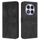 For Redmi Note 14 Pro 4G Triangle Solid Color Leather Phone Case(Black) - 1