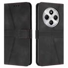 For Redmi A4 5G Triangle Solid Color Leather Phone Case(Black) - 1