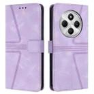 For Redmi A4 5G Triangle Solid Color Leather Phone Case(Purple) - 1