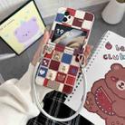 For vivo X Flip Lattice Little Bear Pattern Full Coverage Phone Case with Wrist Strap(Silver) - 2