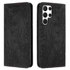 For Samsung Galaxy S25 Ultra 5G Retro Elephant Embossed Leather Phone Case(Black) - 1
