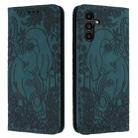 For Samsung Galaxy S25+ 5G Retro Elephant Embossed Leather Phone Case(Green) - 1