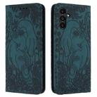 For Samsung Galaxy S25 5G Retro Elephant Embossed Leather Phone Case(Green) - 1