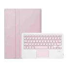 For Xiaomi Pad 7 / 7 Pro 11.2 inch A0N13-A Ultra-thin Detachable Bluetooth Keyboard Leather Tablet Case with Touchpad(Pink White) - 1