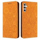 For Samsung Galaxy S25+ 5G Ethnic Embossed Adsorption Leather Phone Case(Yellow) - 1
