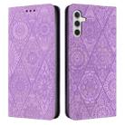 For Samsung Galaxy A16 5G / 4G Ethnic Embossed Adsorption Leather Phone Case(Purple) - 1