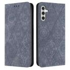 For Samsung Galaxy A16 5G / 4G Ethnic Embossed Adsorption Leather Phone Case(Grey) - 1