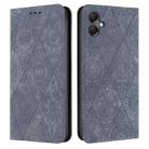For Samsung Galaxy A06 4G Ethnic Embossed Adsorption Leather Phone Case(Grey) - 1