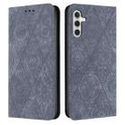 For Samsung Galaxy A56 5G Ethnic Embossed Adsorption Leather Phone Case(Grey) - 1