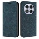 For Redmi Note 14 Pro 5G Ethnic Embossed Adsorption Leather Phone Case(Blue) - 1