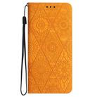 For Redmi A4 5G Ethnic Embossed Adsorption Leather Phone Case(Yellow) - 3