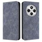 For Redmi A4 5G Ethnic Embossed Adsorption Leather Phone Case(Grey) - 1