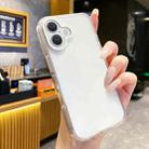 For iPhone 16 Kingsteel Wolf Frosted Lens Transparent Phone Case(White) - 1