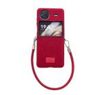 For vivo X Flip Comfortable Short Plush Full Coverage Phone Case(Red) - 1