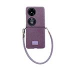 For Huawei P50 Pocket Comfortable Short Plush Full Coverage Phone Case(Purple) - 1