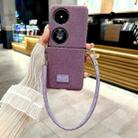 For Huawei P50 Pocket Comfortable Short Plush Full Coverage Phone Case(Purple) - 2