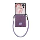 For Honor Magic V Flip Comfortable Short Plush Full Coverage Phone Case(Purple) - 1