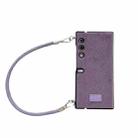 For Honor V Purse Comfortable Short Plush Full Coverage Phone Case with Wrist Strap(Purple) - 1