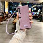 For Honor V Purse Comfortable Short Plush Full Coverage Phone Case with Wrist Strap(Purple) - 2