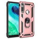 For Motorola Moto G Fast Shockproof TPU + PC Protective Case with 360 Degree Rotating Holder(Rose Gold) - 1