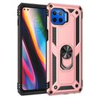 For Motorola Moto G 5G Plus Shockproof TPU + PC Protective Case with 360 Degree Rotating Holder(Rose Gold) - 1