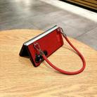 For Samsung Galaxy Z Fold Special Comfortable Short Plush Full Coverage Phone Case with Wrist Strap(Red) - 3