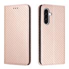 For Samsung Galaxy A26 5G Carbon Fiber Texture Magnetic Flip Leather Phone Case(Rose Gold) - 1