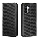 For Samsung Galaxy A36 5G Carbon Fiber Texture Magnetic Flip Leather Phone Case(Black) - 1