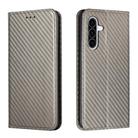 For Samsung Galaxy A36 5G Carbon Fiber Texture Magnetic Flip Leather Phone Case(Grey) - 1