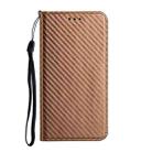 For Samsung Galaxy S25+ 5G Carbon Fiber Texture Magnetic Flip Leather Phone Case(Brown) - 2