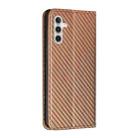For Samsung Galaxy S25+ 5G Carbon Fiber Texture Magnetic Flip Leather Phone Case(Brown) - 3