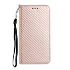 For Samsung Galaxy S25+ 5G Carbon Fiber Texture Magnetic Flip Leather Phone Case(Rose Gold) - 2