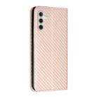 For Samsung Galaxy S25+ 5G Carbon Fiber Texture Magnetic Flip Leather Phone Case(Rose Gold) - 3