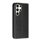 For Samsung Galaxy S25 Ultra 5G Carbon Fiber Texture Magnetic Flip Leather Phone Case(Black) - 3