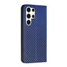 For Samsung Galaxy S25 Ultra 5G Carbon Fiber Texture Magnetic Flip Leather Phone Case(Blue) - 3