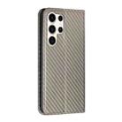 For Samsung Galaxy S25 Ultra 5G Carbon Fiber Texture Magnetic Flip Leather Phone Case(Grey) - 3