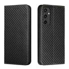 For Samsung Galaxy S24 FE 5G Carbon Fiber Texture Magnetic Flip Leather Phone Case(Black) - 1