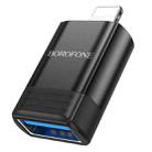 Borofone BV18 8 Pin Male to USB Female USB2.0 OTG Adapter(Black) - 1