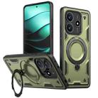 For Redmi Note 14 5G PC Hybrid TPU Armor MagSafe Ring Holder Phone Case(Olive Green) - 1