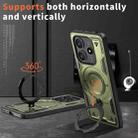 For Redmi Note 14 5G PC Hybrid TPU Armor MagSafe Ring Holder Phone Case(Olive Green) - 2