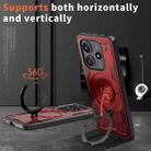 For Redmi Note 14 5G PC Hybrid TPU Armor MagSafe Ring Holder Phone Case(Red) - 2