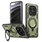 For Redmi Note 14 Pro 5G PC Hybrid TPU Armor MagSafe Ring Holder Phone Case(Olive Green) - 1
