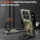 For Redmi Note 14 Pro 5G PC Hybrid TPU Armor MagSafe Ring Holder Phone Case(Olive Green) - 2
