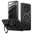 For Redmi Note 14 Pro 5G PC Hybrid TPU Armor MagSafe Ring Holder Phone Case(Black) - 1