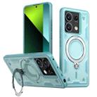 For Redmi Note 13 Pro 5G PC Hybrid TPU Armor MagSafe Ring Holder Phone Case(Light Blue) - 1