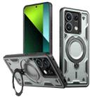 For Redmi Note 13 Pro 5G PC Hybrid TPU Armor MagSafe Ring Holder Phone Case(Grey) - 1