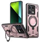 For Redmi Note 13 Pro 5G PC Hybrid TPU Armor MagSafe Ring Holder Phone Case(Rose Gold) - 1