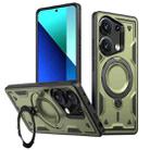 For Redmi Note 13 Pro 4G PC Hybrid TPU Armor MagSafe Ring Holder Phone Case(Olive Green) - 1