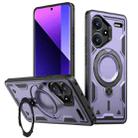 For Redmi Note 13 Pro+ PC Hybrid TPU Armor MagSafe Ring Holder Phone Case(Purple) - 1