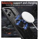 For Redmi 12 5G PC Hybrid TPU Armor MagSafe Ring Holder Phone Case(Black) - 3